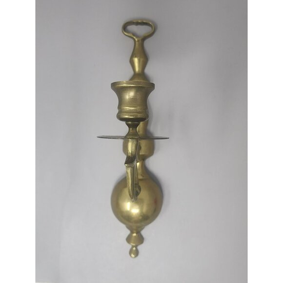 Vintage Brass‎ Vertical Wall-Mounted Candle Holder Sconce Wall Hanging - Picture 1 of 10